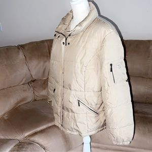 WEATHER TAMER Tan Puffer Jacket